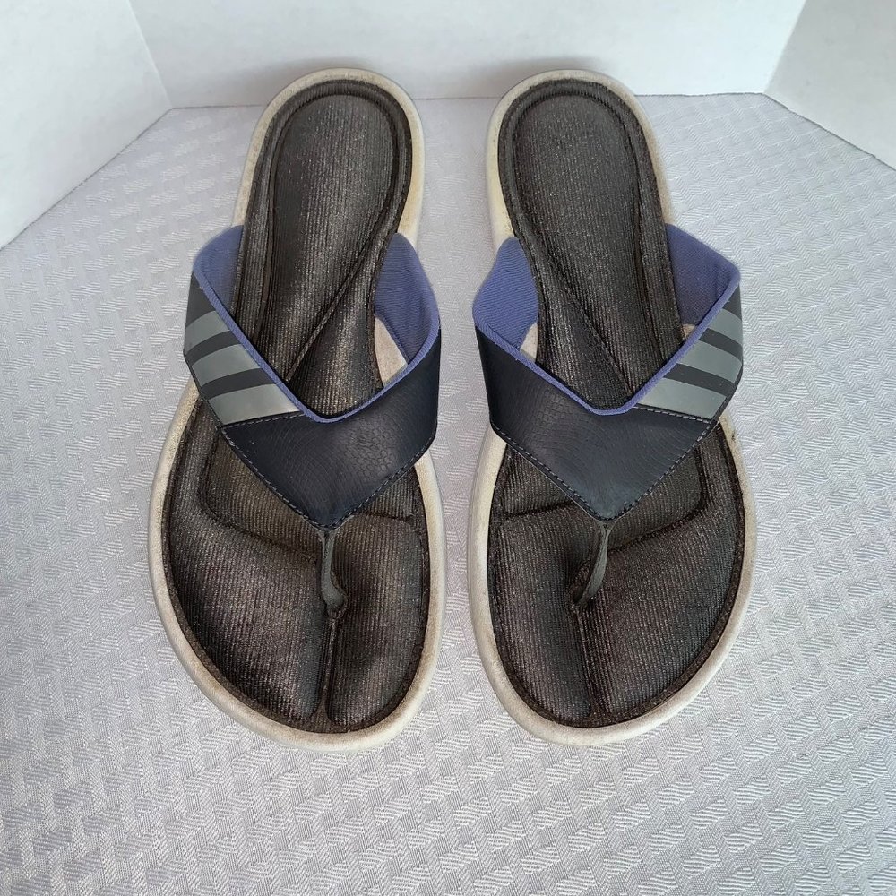 Adidas Thong Sandals Women’s 10 UK 9 Flip Flops Gray Cushioned Insole Comfort - Picture 3 of 7